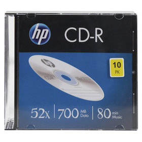 HP - CD-R, 80min, 700MB, 52x, Pck=10 Stück, CRE00085, Slimcase