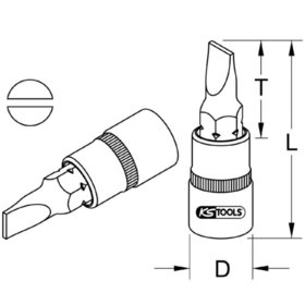 KSTOOLS® - BRONZEplus Bit-Stecknuss 1/2" Schlitz 6mm