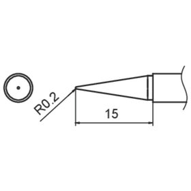 Hakko - Composit Lötspitze für FM2027/2028, T15-BLL/0,2x15 mm
