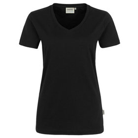 HAKRO - Damen V-Shirt Mikralinar® PRO 182, hp schwarz, Größe M