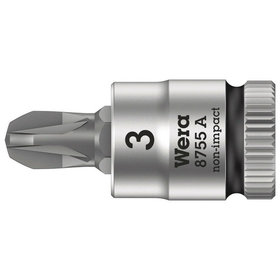 Wera® - Schraubendrehereinsatz Pozidriv 8755 A m.Rändel. 6,3mm / 1/4" PZ3x28mm