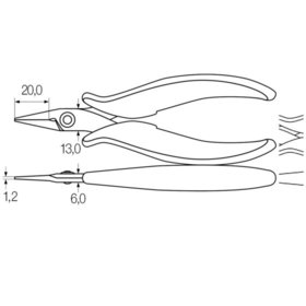 Wiha® - Flachzange Z 36 0 03 flach, spitz zulaufend Mehrkomponenten 150mm