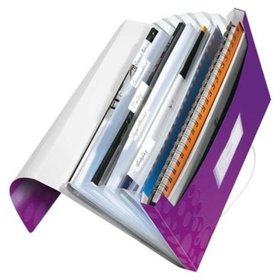 LEITZ® - Fächermappe Wow, f. A4, violettmetallic, PP, 45890062, 6 Fächer