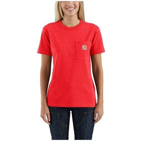 carhartt® - Damen T-Shirt WORKW POCKET S/S T-SHIRT, currant heather, Größe XS
