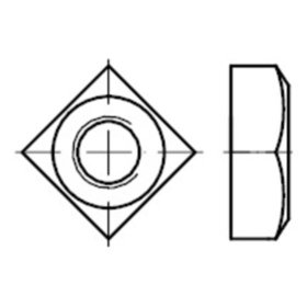 Vierkantmuttern, DIN 557 Stahl  5 blank M 5