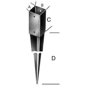 Einschlagbodenhülse tzn 71x750 Stärke 2,0mm