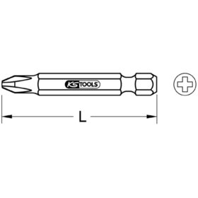 KSTOOLS® - 1/4" TiN Bit, 50mm, PH2