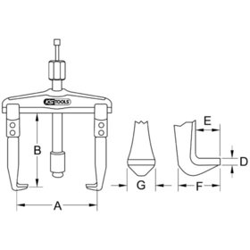 KSTOOLS® - Hydraulischer Universal-Abzieher 2-armig, 50-200x145mm