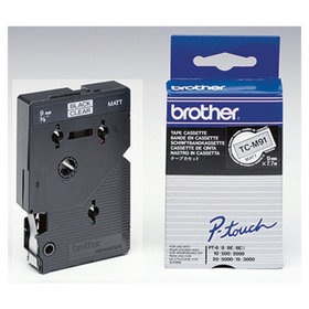 brother - P-touch Schriftbandkassette TCM91 9mm x 7,7m laminiert schwarz auf farblos