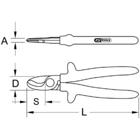 KSTOOLS® - 1000V Einhand-Kabelschneider, 215mm