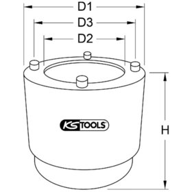 KSTOOLS® - 1/2" Steckschlüssel für Öldichtringe an Lenkgetrieben für Hino, Ø 72mm