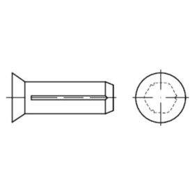 Senkkerbnagel ISO 8747 Form A mit Fase Stahl blank ø2 x 6mm