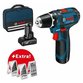 Bosch - Akku-Bohrschrauber GSR 12V-15, 1x2,0Ah, 1x4,0Ah, 39-teilig Zubehör, Tasche (0615990G6L)