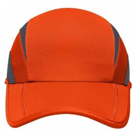 James & Nicholson - 3 Panel Sports Cap MB6580, grenadine-rot/eisen-grau, Einheitsgröße