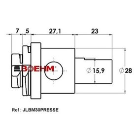 BOEHM - Locheisen-Adapter für Pressen (Ø2 bis 30mm) Spindelbohrung 16mm