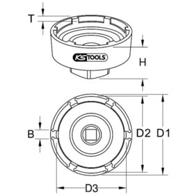 KSTOOLS® - 3/4" Nutmuttern-Schlüssel mit 6 Zapfen für Mercedes und MAN