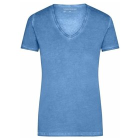 James & Nicholson - Damen Sprayshirt JN975, horizon-blau, Größe S