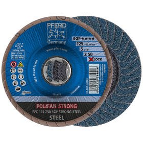 PFERD - POLIFAN STRONG Fächerscheibe PFC 125 mm X-LOCK konisch Z50 SGP STEEL für Stahl