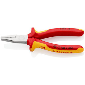 KNIPEX® - Flachzange verchromt, isoliert mit Mehrkomponenten-Hüllen, VDE-geprüft 160 mm 2006160