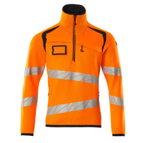 MASCOT® - Strickpullover mit kurzem Reißverschluss - ACCELERATE SAFE - hi-vis Orange/Schwarzblau, Gr. L