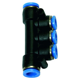 RIEGLER® - T-Mehrfachverteiler, Steckanschluss »Blaue Serie«, Schlauch -Ø 2x6/3x4