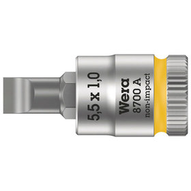Wera® - Schraubendrehereinsatz Schli. 8700 A FL m.Rändel. 6,3mm / 1/4" 1x5,5x28mm