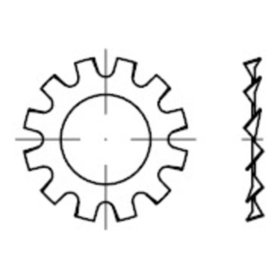 Zahnscheiben außengezahnt, DIN 6797 Federstahl blank Form A 5,3mm