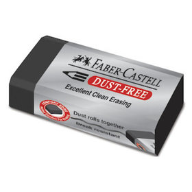 Faber-Castell - Radiergummi Dust-Free, 22x12x62mm, schwarz, 187171, radiert sauber