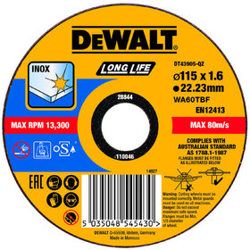 DeWALT - Trennscheibe Edelstahl flach 115x1,6mm