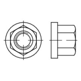 Sechskantmuttern mit Bund 1,5 d hoch, DIN 6331 Edelstahl A4 blank M 8 SW13