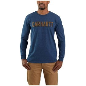 carhartt® - Herren Langarmshirt WORKWEAR LOGO L/S T-SHIRT, dark cobalt blue heather, Größe S