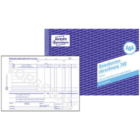 AVERY™ Zweckform - 740 Reisekostenabrechnung, für wöchentliche Abrechnung, A5 quer, mit Blaupapier, 50 Blatt