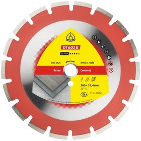 KLINGSPOR - Diamanttrennscheibe DT 602 B, 350 x 3,2 x 25,4mm 21 Segmente 40 x 3,2 x 9mm