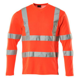 MASCOT® - T-Shirt, Langarm SAFE CLASSIC, hi-vis Rot, Größe 2XL