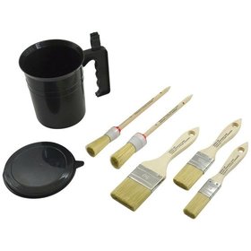 Pinselpot-Set 7 -teilig PinselPot,2Ring-/3Flachp. FP25/35/50,RP2/4,Pappel, PET