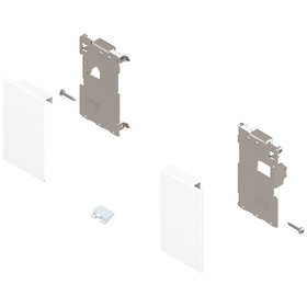 Blum - LEGRABOX Fronthalter, mit Distanzstück-Schraube montiert, für Innenschubkasten, links/rechts, für LEGRABOX pure, seidenweiss matt