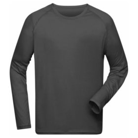 James & Nicholson - Herren Recycled Langarm Sportshirt JN522, titan-grau, Größe M