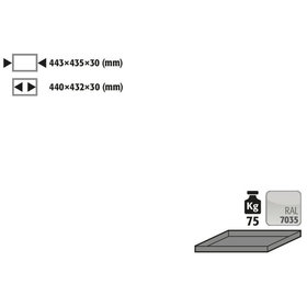 asecos® - Fachboden Stahlblech beschichtet glatt für Q90/S90 B600, 443 x 435 x 30mm