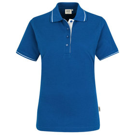 HAKRO - Damen Poloshirt Casual 203, royalblau/weiß, Größe XL