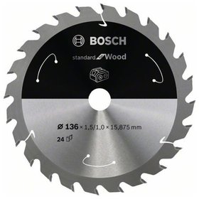 Bosch - Sägeblatt Standard for Wood für Akku-Handkreissäge 136 x 1,5/1 x 15,875, 24 Z (2608837667)