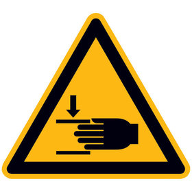 SafetyMarking® - Warnzeichen W024 "Warnung vor Handverletzungen" Alu, 100mm