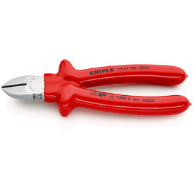 KNIPEX® - Seitenschneider verchromt, tauchisoliert, VDE-geprüft 180 mm 7007180