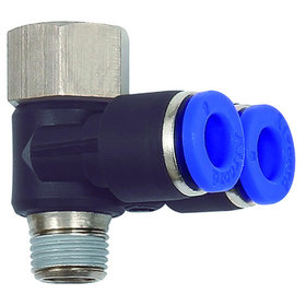 RIEGLER® - Y-Winkelsteckverschraubung »Blaue Serie«, drehbar G/R 1/8" I/a.