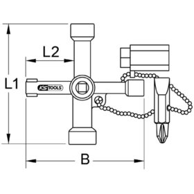 KSTOOLS® - Universal-Schaltschrankschlüssel, 71mm