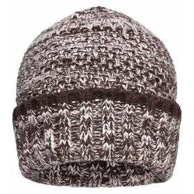 James & Nicholson - Herren Melange Beanie MB7114, pflaume/weiß, Einheitsgröße