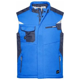James & Nicholson - Workwear Winter Softshell Weste JN825, königs-blau/navy-blau, Größe S