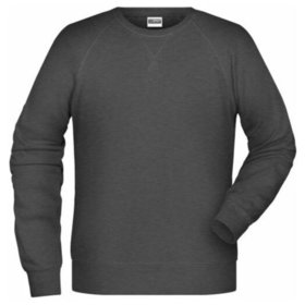 James & Nicholson - Herren Raglan Sweatshirt 8022, schwarz hether, Größe XL