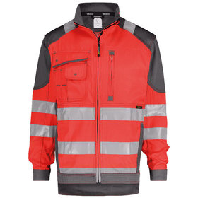 Dassy® - Orlando Warnschutz Arbeitsjacke, Größe 4XL, NEONROT/ZEMENTGRAU