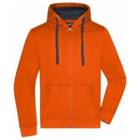 James & Nicholson - Herren Sweatjacke Bionic® JN595, orange/carbon, Größe 3XL