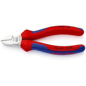 KNIPEX® - Seitenschneider verchromt, mit Mehrkomponenten-Hüllen 140 mm 7005140